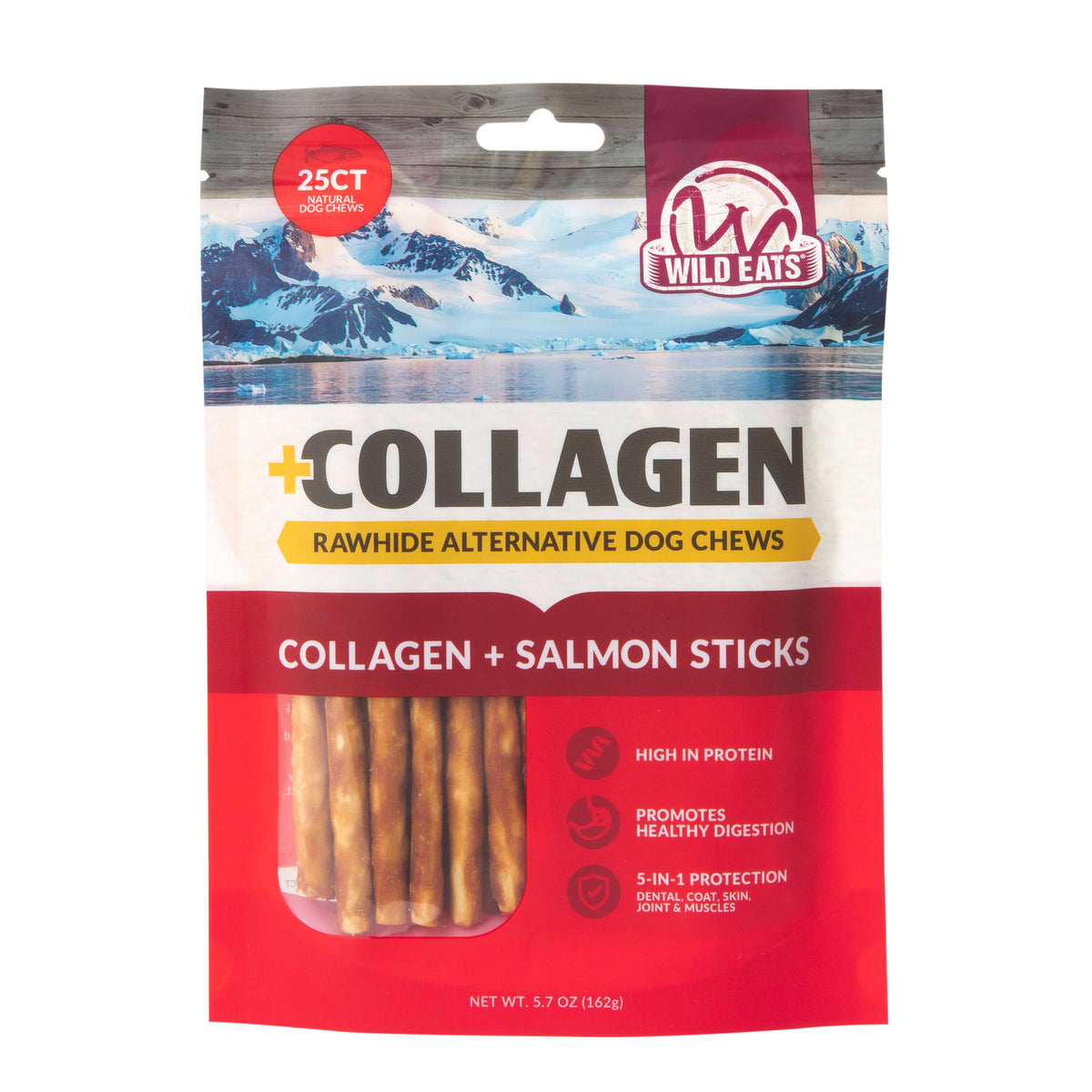 Wild Eats Salmon Flavor Collagen Long Lasting Dog Chew Sticks