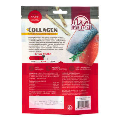 Wild Eats Salmon Flavor Collagen Long Lasting Dog Chew Sticks