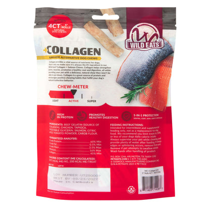 Wild Eats Salmon Flavored Collagen Retriever Adult Rolls