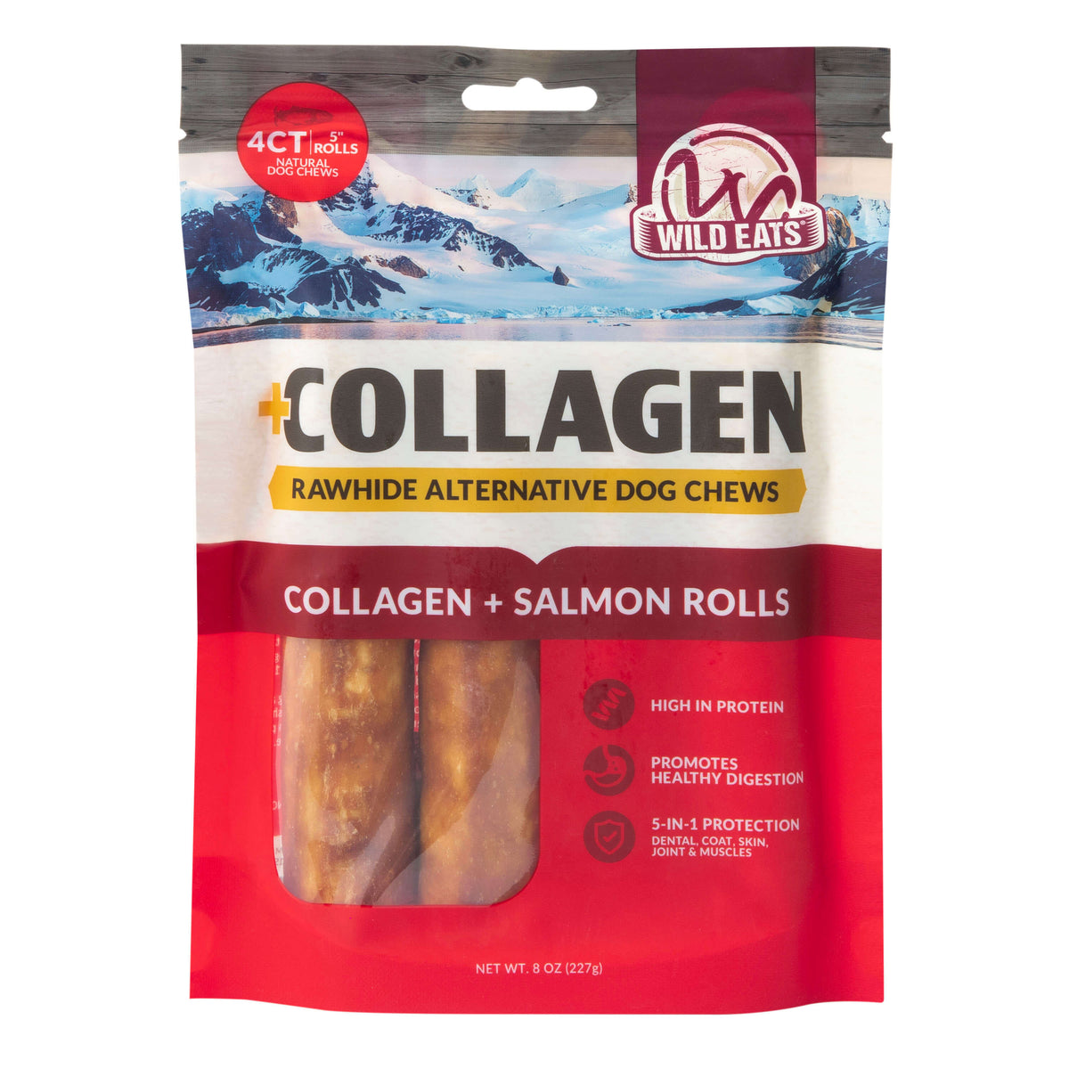 Wild Eats Salmon Flavored Collagen Retriever Adult Rolls