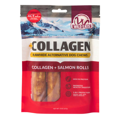 Wild Eats Salmon Flavored Collagen Retriever Adult Rolls