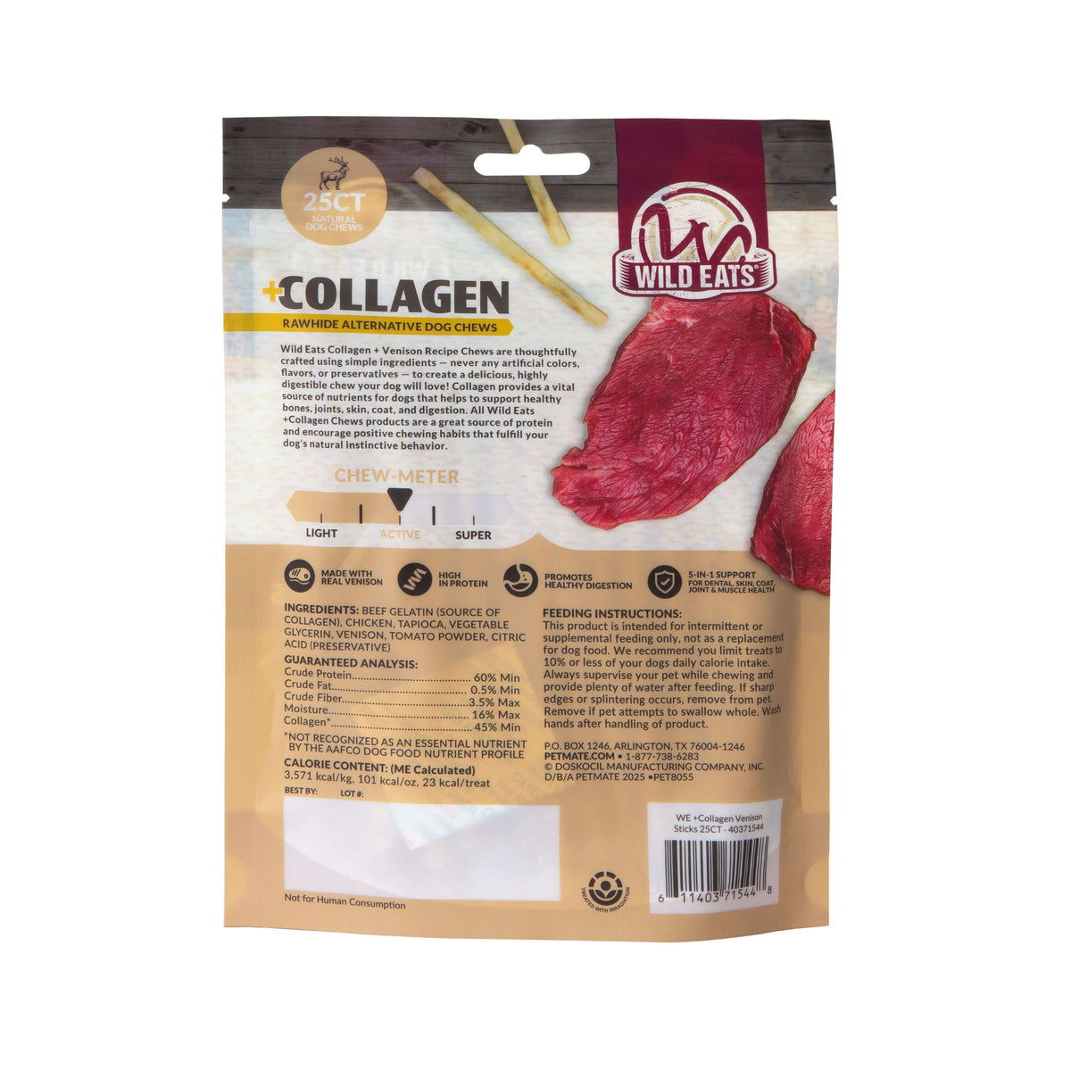 Wild Eats Collagen Venison Recipe Sticks