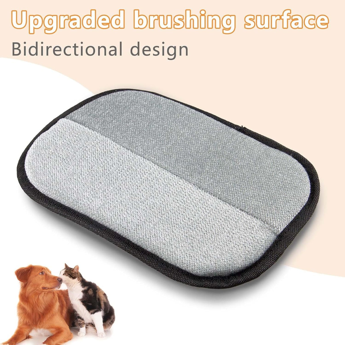 Thickened Pet Hair Removal Glove - Electrostatic Cat Dog Hair Remover Glove, Reusable Magic Brush Pet Hair Remover Tool for Couch, Carpet, and Car Seat (2Pcs-Black)