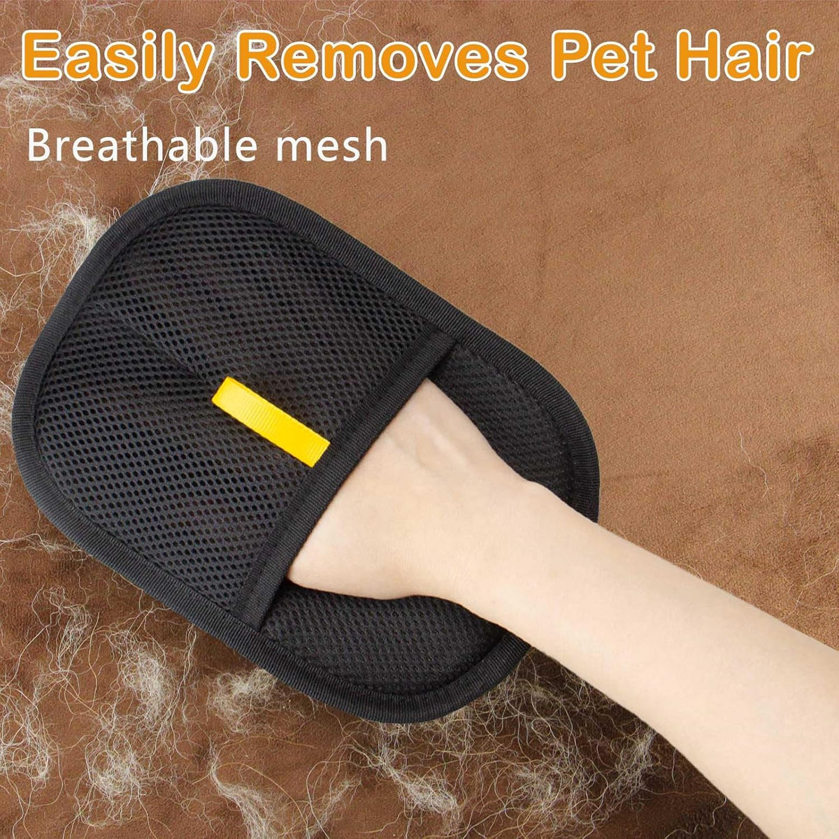 Thickened Pet Hair Removal Glove - Electrostatic Cat Dog Hair Remover Glove, Reusable Magic Brush Pet Hair Remover Tool for Couch, Carpet, and Car Seat (2Pcs-Black)
